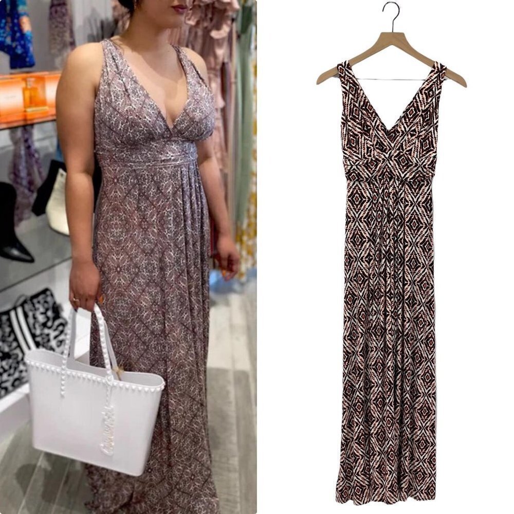 Tart Collections Adrianna Maxi Dress Ikat Boho Print Size Small